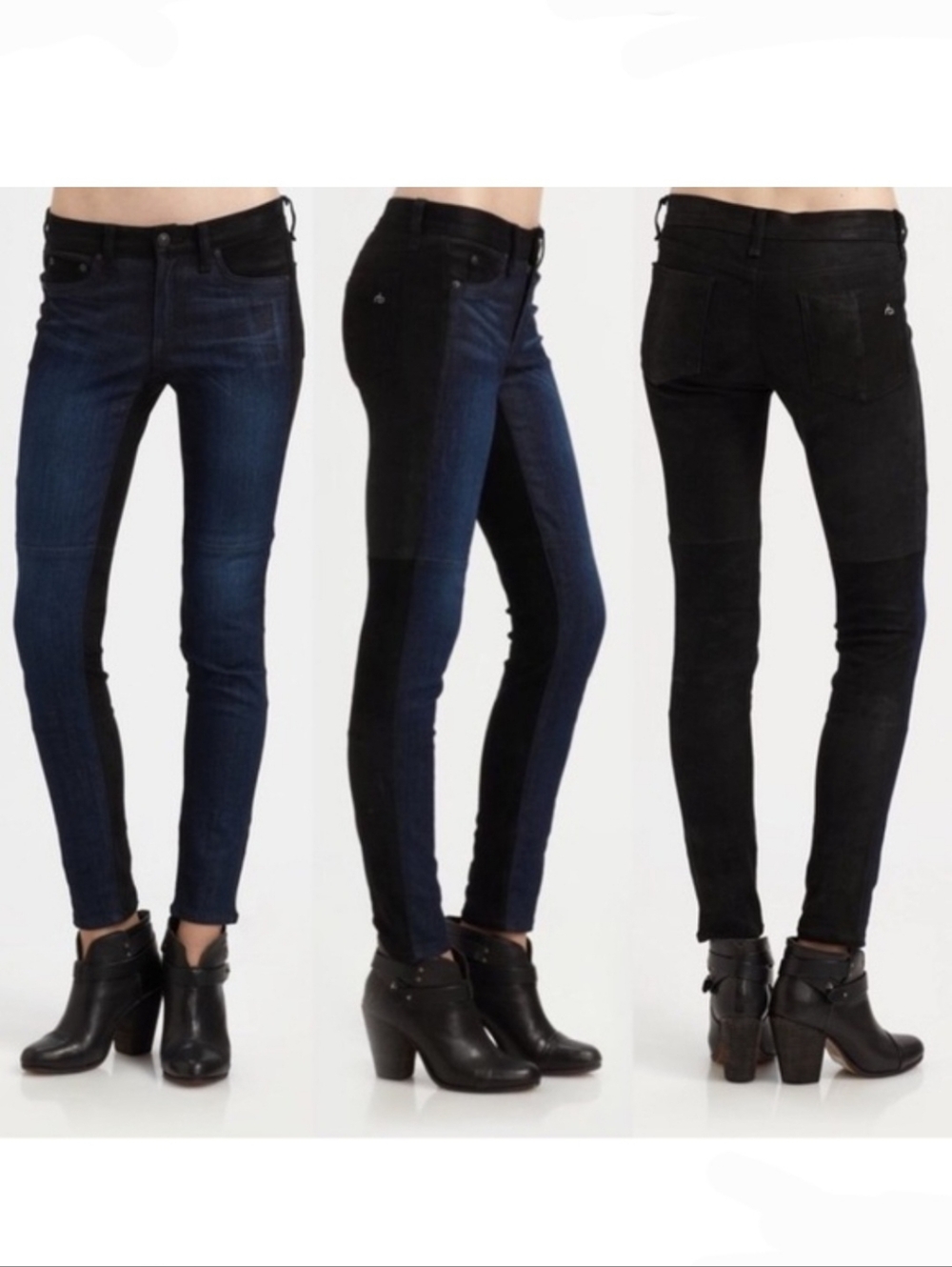 Rag & Bone W1553K590 Wakefield Whiskered Dark Wash Denim Jeans